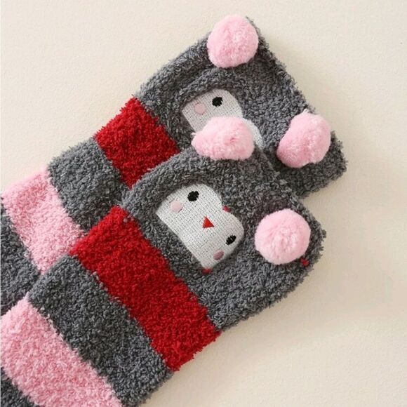 Fuzzy Pom Pom Socks - Picture 2 of 4
